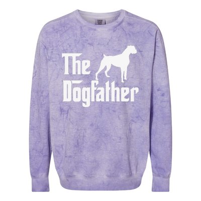 The Dogfather Boxer Dog Lover Dad Colorblast Crewneck Sweatshirt