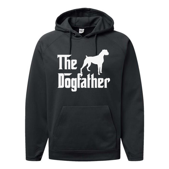 The Dogfather Boxer Dog Lover Dad Performance Fleece Hoodie