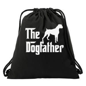 The Dogfather Boxer Dog Lover Dad Drawstring Bag