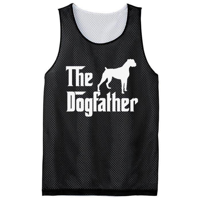 The Dogfather Boxer Dog Lover Dad Mesh Reversible Basketball Jersey Tank