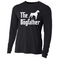 The Dogfather Boxer Dog Lover Dad Cooling Performance Long Sleeve Crew