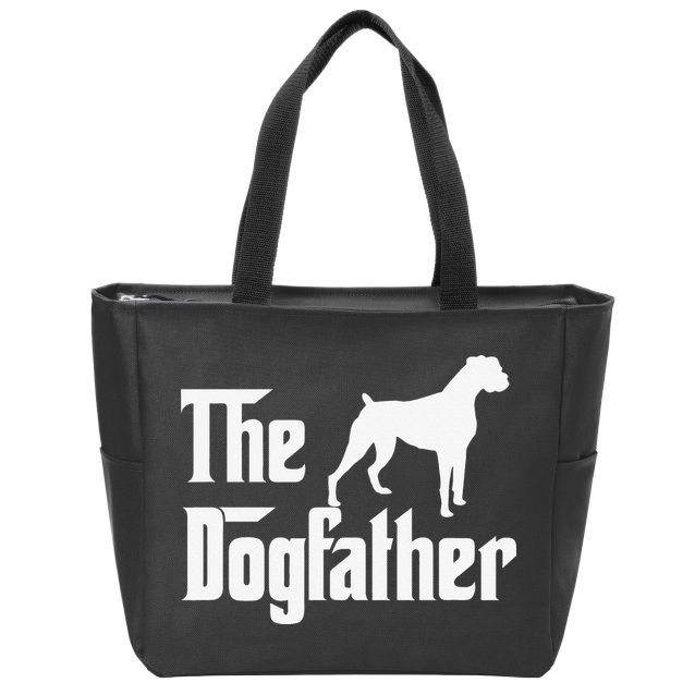 The Dogfather Boxer Dog Lover Dad Zip Tote Bag
