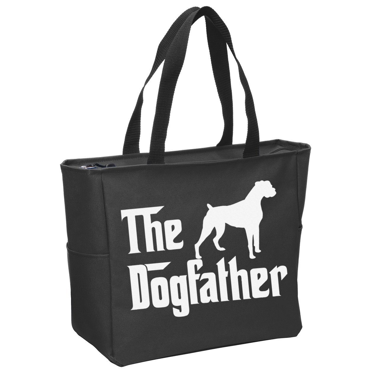 The Dogfather Boxer Dog Lover Dad Zip Tote Bag