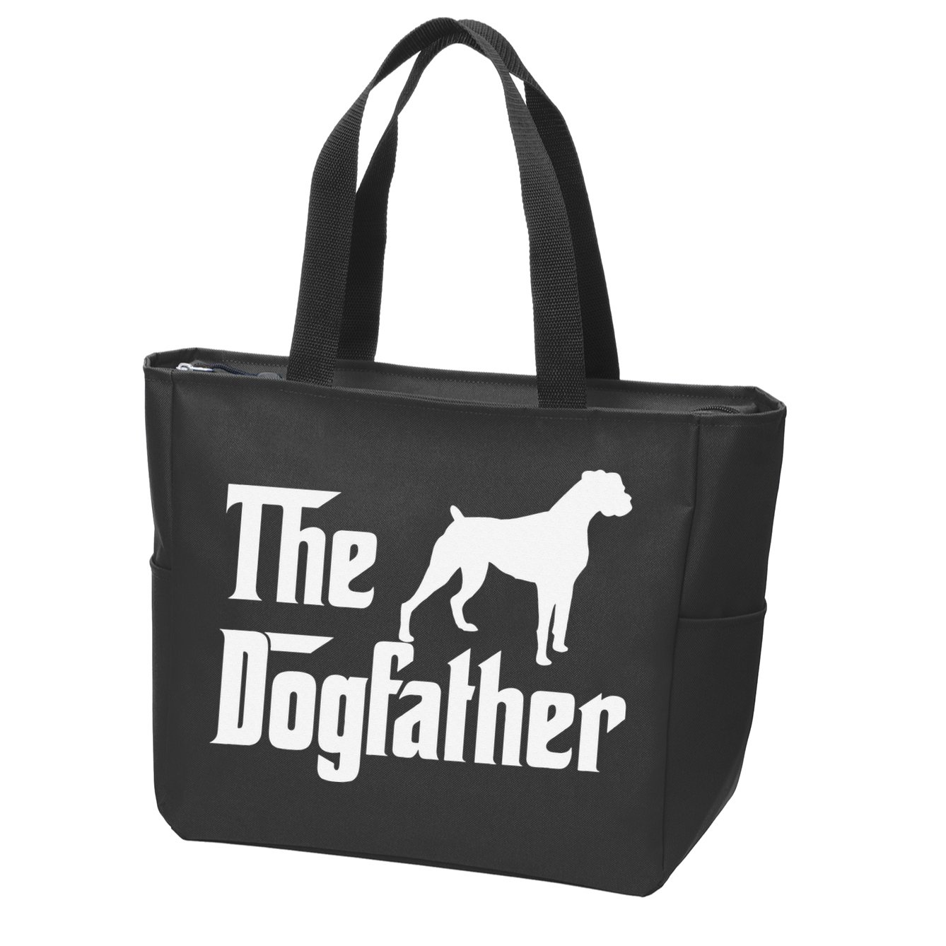 The Dogfather Boxer Dog Lover Dad Zip Tote Bag