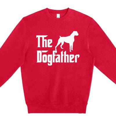 The Dogfather Boxer Dog Lover Dad Premium Crewneck Sweatshirt