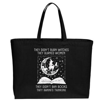 They Didn't Burn Witches They Burned Ban Book Cotton Canvas Jumbo Tote