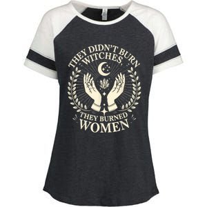 They DidnT Burn Witches They Burned Women Halloween Witch Enza Ladies Jersey Colorblock Tee