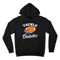 Tackle Diabetes Blue Football Type 1 T1D Diabetes Awareness Hoodie