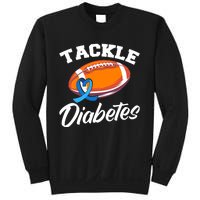 Tackle Diabetes Blue Football Type 1 T1D Diabetes Awareness Sweatshirt