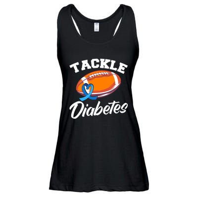 Tackle Diabetes Blue Football Type 1 T1D Diabetes Awareness Ladies Essential Flowy Tank