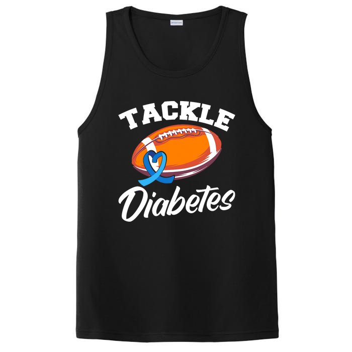 Tackle Diabetes Blue Football Type 1 T1D Diabetes Awareness PosiCharge Competitor Tank