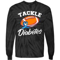 Tackle Diabetes Blue Football Type 1 T1D Diabetes Awareness Tie-Dye Long Sleeve Shirt