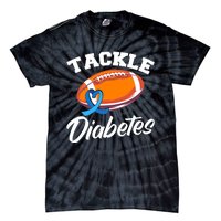 Tackle Diabetes Blue Football Type 1 T1D Diabetes Awareness Tie-Dye T-Shirt