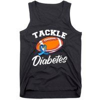 Tackle Diabetes Blue Football Type 1 T1D Diabetes Awareness Tank Top