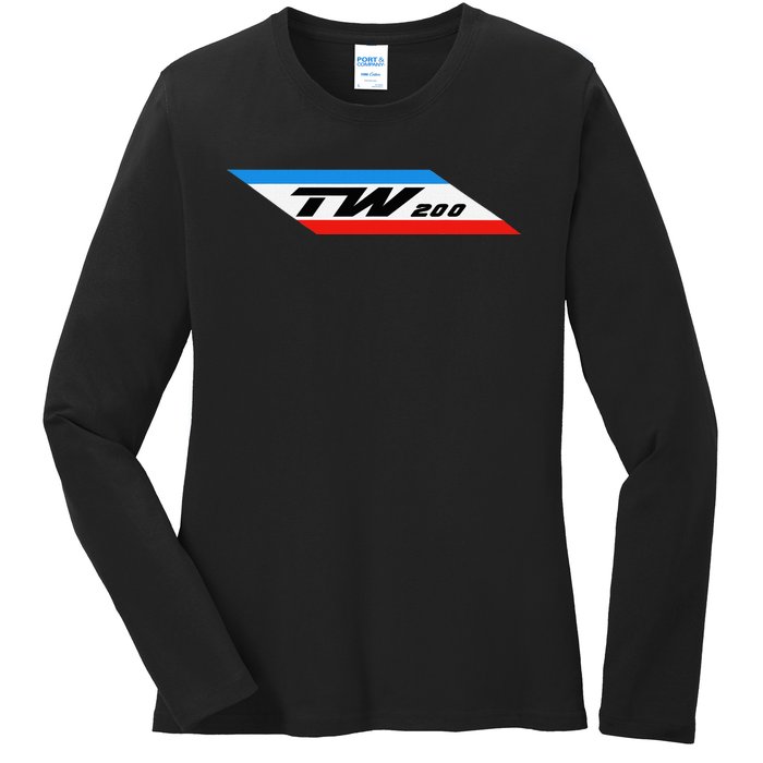 Tw200 Dirt Bike Motorcycle Tdub Gas Tank Red Blue Ladies Long Sleeve Shirt