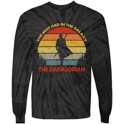 The Dadalorian Best Dad In The Galaxy Retro Vintage Tie-Dye Long Sleeve Shirt