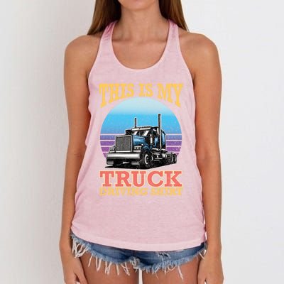 Trucker Diesel Big Rig Semigreat Gifttrailer Truck Driver Gift Women's Knotted Racerback Tank