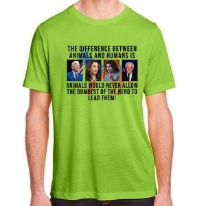 The Difference Between Animals And Humans Funny Democrat Adult ChromaSoft Performance T-Shirt