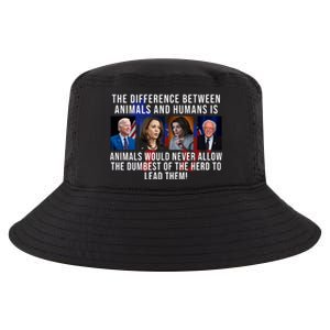 The Difference Between Animals And Humans Funny Democrat Cool Comfort Performance Bucket Hat