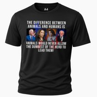 The Difference Between Animals And Humans Funny Democrat Cooling Performance Crew T-Shirt
