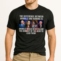The Difference Between Animals And Humans Funny Democrat Cooling Performance Crew T-Shirt