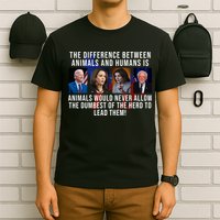 The Difference Between Animals And Humans Funny Democrat T-Shirt