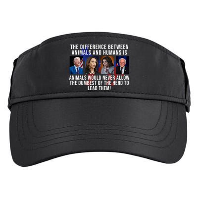 The Difference Between Animals And Humans Funny Democrat Adult Drive Performance Visor