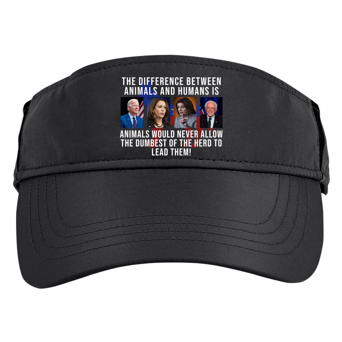 The Difference Between Animals And Humans Funny Democrat Adult Drive Performance Visor