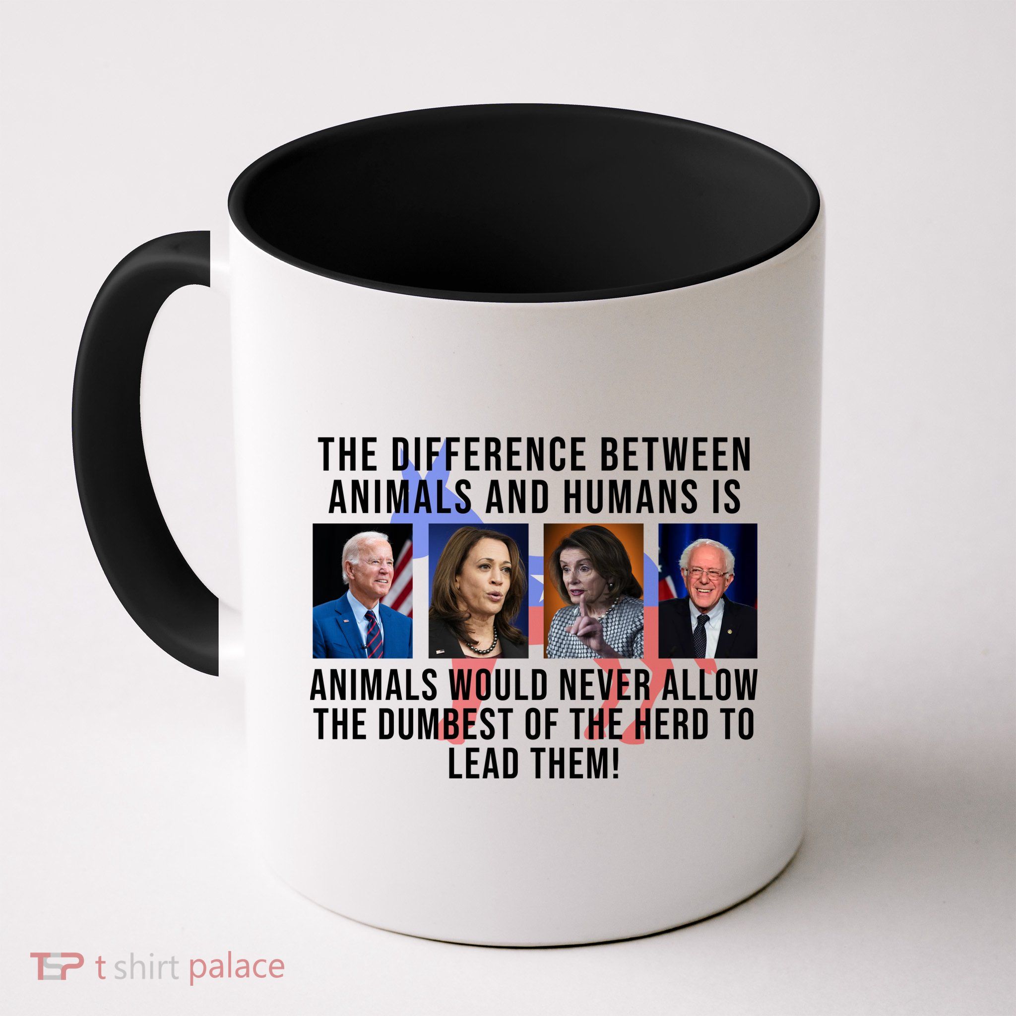 The Difference Between Animals And Humans Funny Democrat Mug