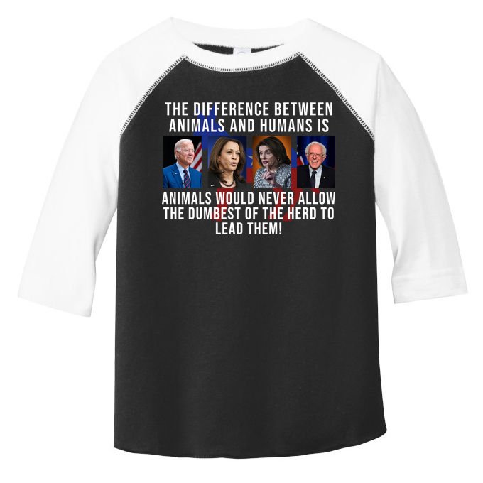 The Difference Between Animals And Humans Funny Democrat Toddler Fine Jersey T-Shirt