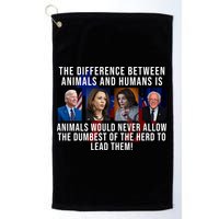 The Difference Between Animals And Humans Funny Democrat Golf Towel