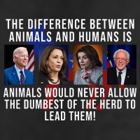The Difference Between Animals And Humans Funny Democrat Golf Towel