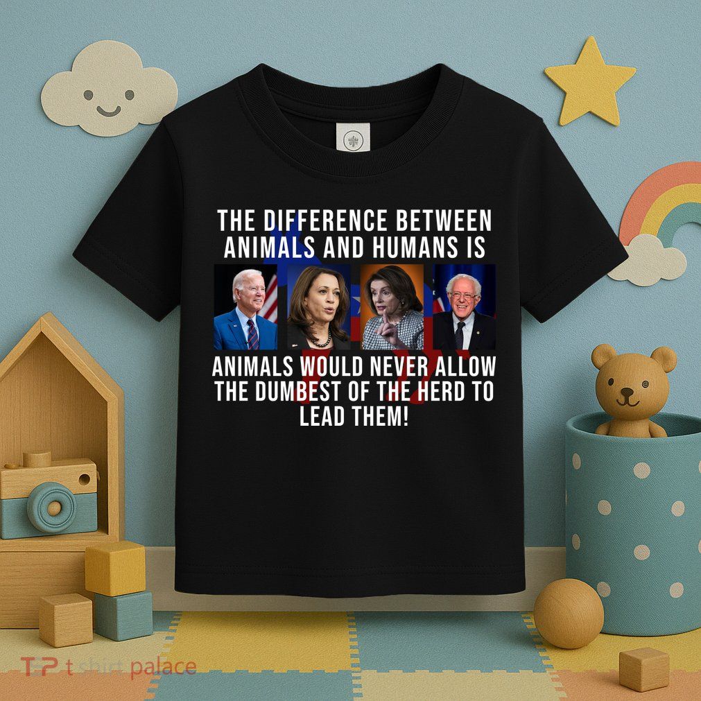 The Difference Between Animals And Humans Funny Democrat Toddler T-Shirt