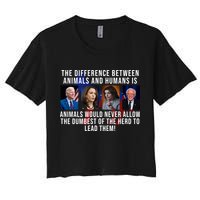 The Difference Between Animals And Humans Funny Democrat Women's Crop Top Tee