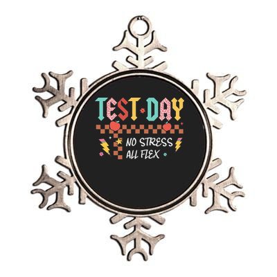 Testing Day Bruh No Stress All Flex Teacher Student Metallic Star Ornament