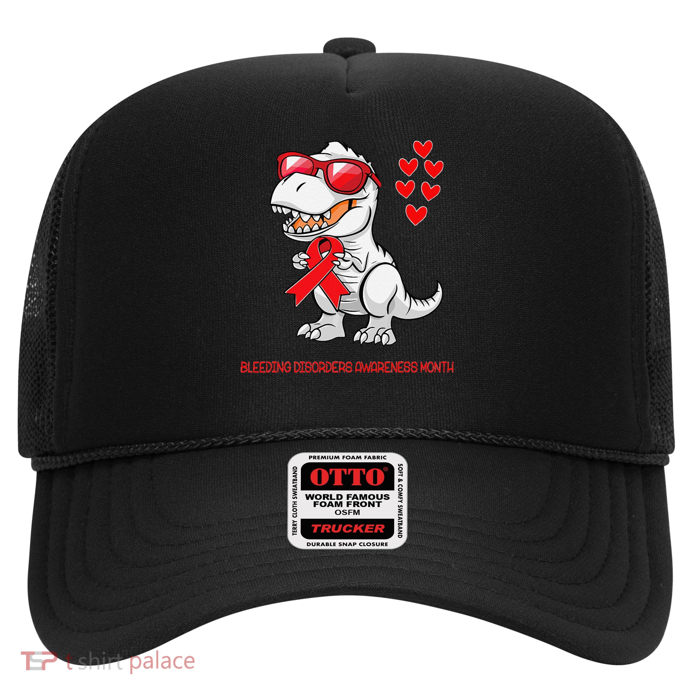 T-rex Dinosaur Bleeding Disorders Awareness Day Dino Trucker Hat