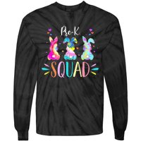 Tie Dye Bunnies Pre-k Teacher Squad Easter Day Tie-Dye Long Sleeve Shirt