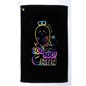 Tie Dye Boo Boo Crew Halloween Ghost Critical Care Nurse Platinum Collection Golf Towel