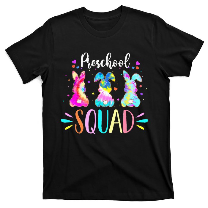 Tie Dye Bunnies Pre-k Teacher Squad Easter Day T-Shirt