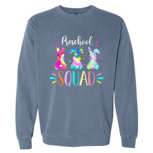 Tie Dye Bunnies Pre-k Teacher Squad Easter Day Garment-Dyed Sweatshirt