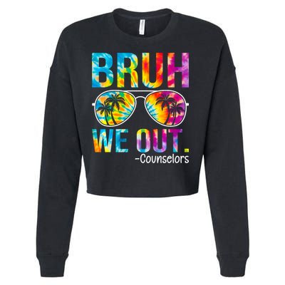 Tie Dye Bruh We Out Counselors Last Day Of School Cropped Pullover Crew
