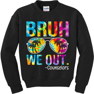 Tie Dye Bruh We Out Counselors Last Day Of School Kids Sweatshirt