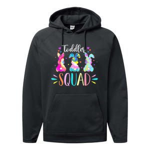 Tie Dye Bunnies Pre-k Teacher Squad Easter Day Performance Fleece Hoodie