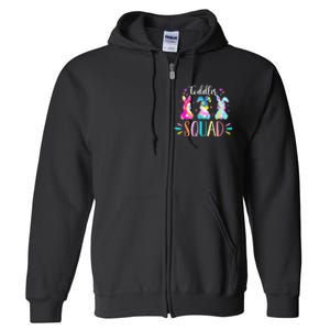 Tie Dye Bunnies Pre-k Teacher Squad Easter Day Full Zip Hoodie