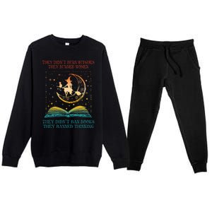 They Didn't Burn Witches They Burned Ban Book Premium Crewneck Sweatsuit Set