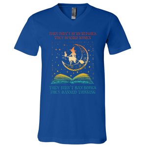 They Didn't Burn Witches They Burned Ban Book V-Neck T-Shirt