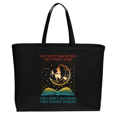 They Didn't Burn Witches They Burned Ban Book Cotton Canvas Jumbo Tote