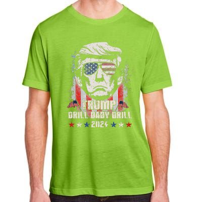 Trump Drill Baby Drill American Flag Adult ChromaSoft Performance T-Shirt