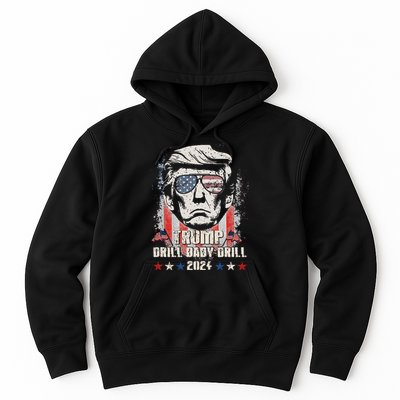 Trump Drill Baby Drill American Flag Hoodie