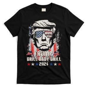 Trump Drill Baby Drill American Flag T-Shirt